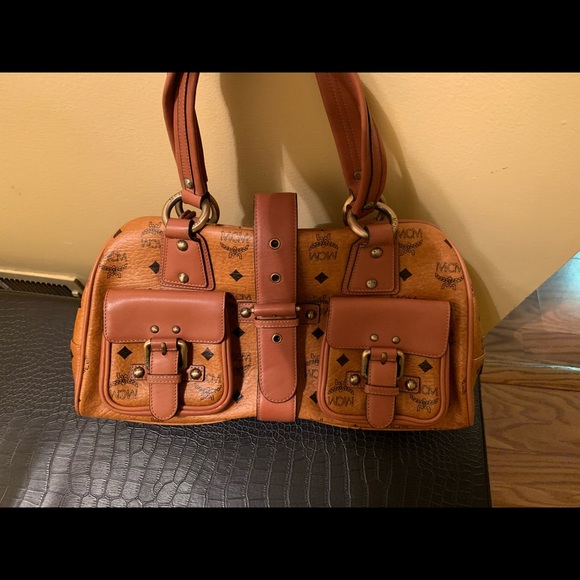 SOLD.  MCM - Vintage Visetos Boston Handbag - Picture 1 of 8